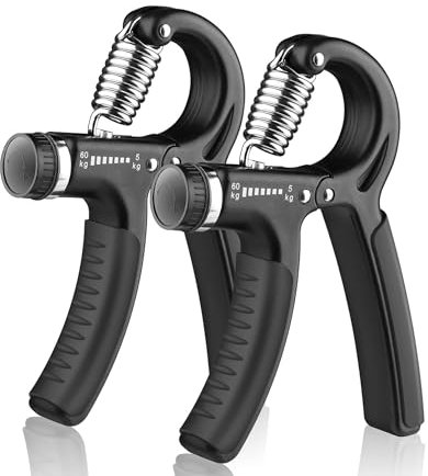 Grip Strengthener, 5-60kg Adjustable Hand Gripper, Forearm Grip Hand Trainer, Hand Squeezer Finger Exerciser For Men Women Musicians, Wrist Gripper, Muscle Building and Injury Recover(2 Packs)