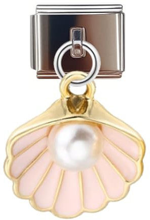 NOOFNO 9 mm Anhänger für italienisches Charm-Armband, Edelstahl, DIY-Schmuck, Kettenglieder, Freundschaft, Medium, Edelstahl, Kein Edelstein
