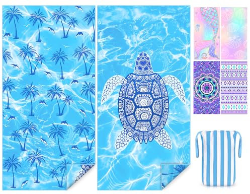 COYBTO Toalla Playa Grande Microfibra, 180 x 90 cm Toalla Piscina de Doble Cara, Impermeable Toalla Playa, Manta Playa Antiarena, Secado Rápido Toallas Microfibra Playa para Piscina, Camping, Viaje