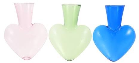 IMIKEYA 3stücke Herzförmige Glasvase Für Hydrokultur Transparente Blumenvase Dekorative Pflanztopf Für Innenbereich Tisch-blumentopf Aus