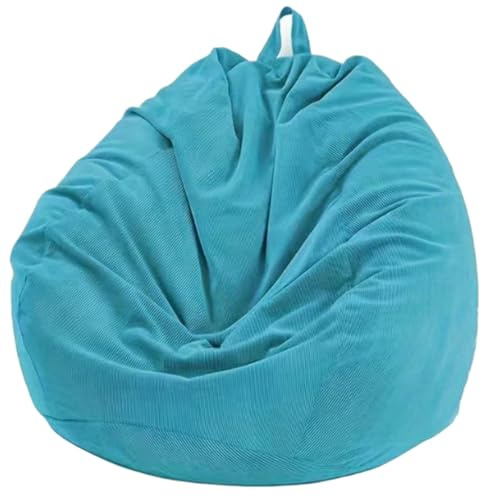 Highdi Pouf Salon pour Adulte 100 x 120 cm（sans Remplissage）- Velours Côtelé Housse de Pouf pour Intérieur et Extérieur, Bleu Ciel Kids Bean Bag Cover pour Salon