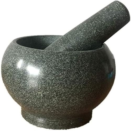 ABNNHK Ensemble mortier et Pilon, Bol à Guacamole Robuste en Pierre Bleue, épices de Cuisine, Moulin à Pesto, pour épices, assaisonnements, pâtes, pestos et