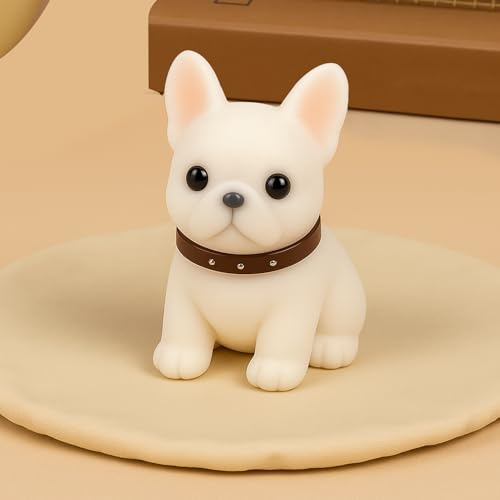 Vodolo Pure White Taba Squishy Dog,Ultra-Soft and Stress Relief Tada Squishies Toys for Hairless,Small Cute Dog Taba Squishy Kit for Sensory Play,Animals Stress-Relief Toys for Kids and Adults
