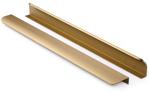 SYZOW 6 Stück 320mm Kupferziehen Möbelgriffe Schrankgriffe Aluminium,Modernes Küchengriffe Geschwungener Türgriff Verdeckter Schubladengriff Griffe