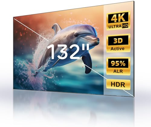 NothingProjector Projector Screen, 132 inch Seamless Lenticular, Ambient Ceiling Light Rejecting ALR, 4K UHD Fixed Frame 16:9, On Wall Mount Projection for Ultra Short Throw Projectors Laser TV