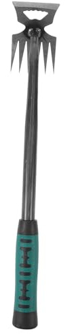 VICASKY Désherbeur Manuel de Jardin à 6 Dents en Acier Manche Ergonomique Antidérapant, Outil de Désherbage pour Extérieur et Jardinage, pour Arracher Racines et Herbes Indésirables