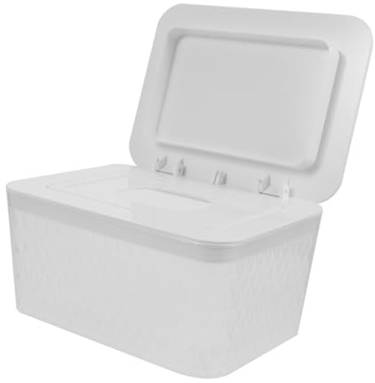 Dispensador de Toallitas de Plástico Blanco Tapa para Baño