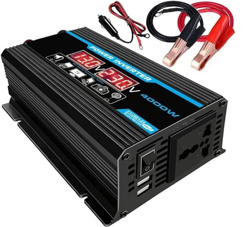 Pantalla LED De 4000W 12V A 220V/110V Convertidor Adaptador Cargador Protección Múltiple Transformador Voltaje USB Dual Inversor Corriente Para Coche Inversor Onda Pura Convertidor