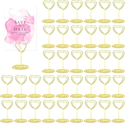 30 soportes para tarjetas de mesa, soporte para fotos, soporte para fotos con pinzas, soporte para notas, soporte para tarjetas de boda, soporte para tarjetas de mesa, soporte dorado para bodas