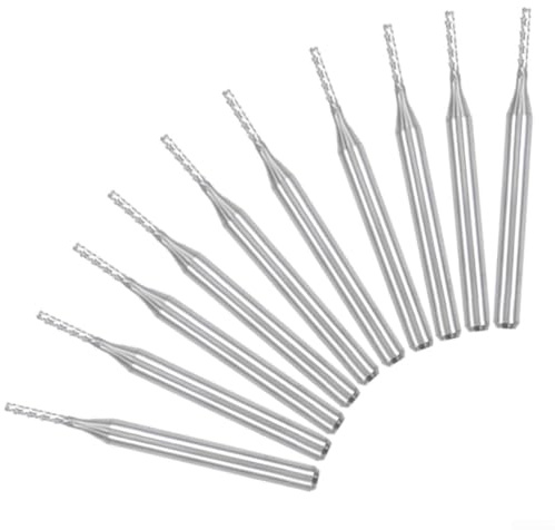 Hartmetall-Schaftfräser, 10 Stück, 1,2 mm (1/8 Zoll) Schaft, Gravierfräser für PCB, CNC-Maschine, Leiterplatten, Schneiden, Bohren