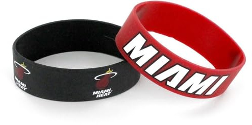 NBA Miami Heat Silicone Rubber Bracelet, 2-Pack