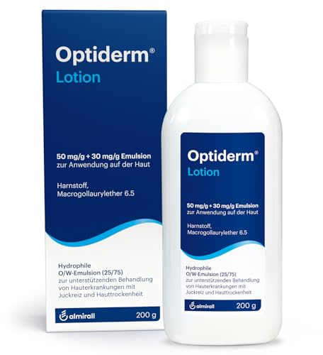 Optiderm Lotion, bei Juckreiz & trockener Haut, 200 g | zur Feuchtigkeitsregulierung der Haut, unterstützend bei Hauterkrankungen mit trockener & juckender Haut, kortisonfrei