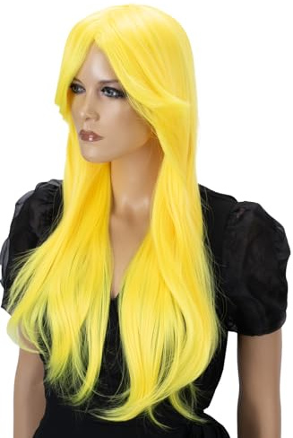 CAISHA 70cm Perücke Fasching Karneval Cosplay Party Gelb PHK5
