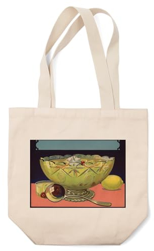Lantern Press Fruit Punch, Citrus Crate Label (100% Cotton Canvas Reusable Tote Bag)