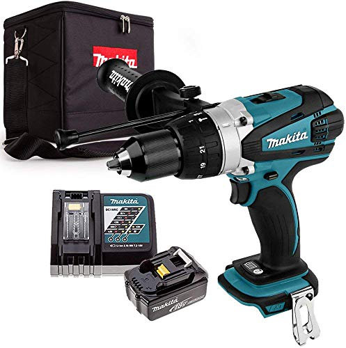 Makita DHP458Z 18V Cordless Combi Drill + 1 x 5Ah Battery, Charger & Cube Bag