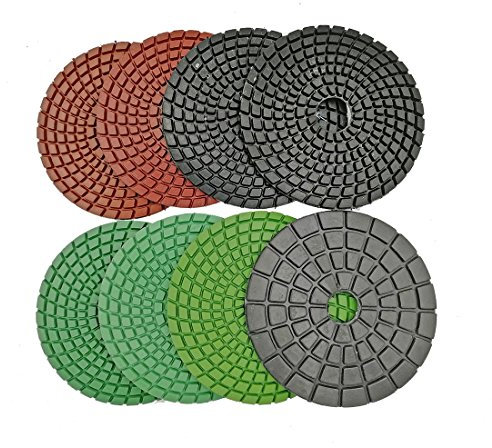 diatool 8/Set 10,2 cm Profi Diamant Flexible Polieren Pads 100 mm Keramik/Fliesen Schleifscheiben Premium Qualität Schruppscheibe