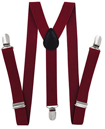 axy barn/pojkar hängslen – Y form bredd 2,5 cm med 3 starka klämmor, kan kombineras med fluga – Uni Colors HTK25-1