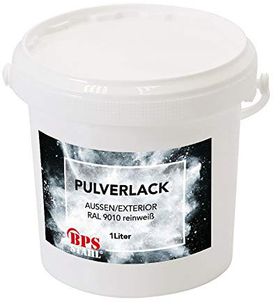 Pulverlack/Pulverbeschichtung 1 Liter Eimer (Reinweiß (RAL 9010))