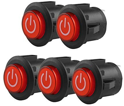 Larcele 22mm Interruttori a Pulsante DIY Autobloccante Interruttore 5 Pezzi ANKG-18