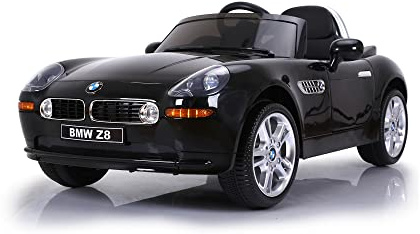 FEBER BMW Z8 Negro 12V R/C, Coche eléctrico de 1 Plaza con radiocontrol: Faros con luz, 3 velocidades, Asiento ergonómico, de 3 a 8 años, Famosa (800013446)