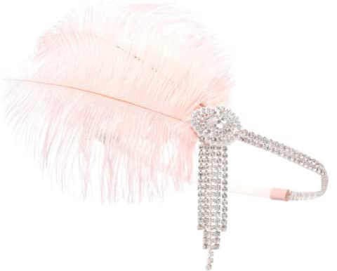LEEMASING Fascinator für Damen, Retro-Feder, Flapper, Party-Accessoire, Fascinator für Hochzeit, Teeparty