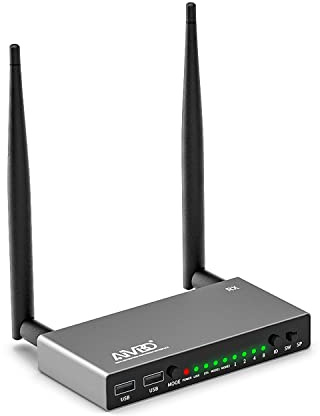 AIMIBO Wireless HDMI Receiver, 5.8G HDMI Wireless Extender Kits (656FT/200M), Smooth Screen Casting to Monitor/Projector/HDTV with HDMI Loop-Output, KVM & IR Control, Support Mutiple RXS, Silver