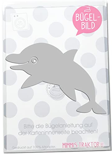 Bügelbild Reflektor Delfin Delphin 11 cm SILBER reflektierend Aufbügler Applikationen Bügelsticker für Stoffe Textilien Kinder zum Aufbügeln Flicken