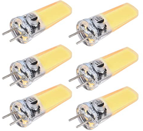 Qcwwy 6PCS LED-Birnen, 5W 500LM GY6.35 COB Glühbirnen Nicht Dimmbare Glühbirnen für die Beleuchtung von Kronleuchtern Zuhause 360 ​​° Abstrahlwinkel LED-Birnen (Kaltes Weiß)