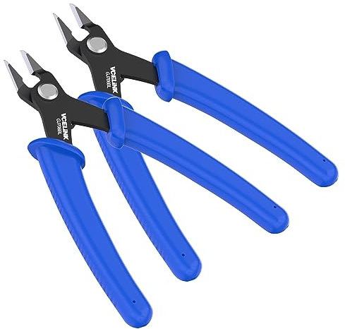 VCELINK Seitenschneider Klein GJ706BL, Elektronik Drahtschneider Abgewinkelter,Präzisionszange Mini Für Modellbau,Feine Drähte, Electronics, Kabelbinder, PCB, Schmuck,Precision Flush Cutter ,2 Stück