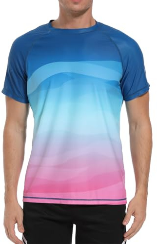 VAYAGER Herren-Badeshirts Rash Guard UPF 50+ Kurzarm, schnell trocknend, lockere Passform, Wassersurf-Shirt