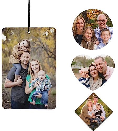 BeNsil Duftbaum Auto Personalisiert - duftbaum Auto mit eigenem Bild/Foto/Text/Logo, Personalisiert Lufterfrischer für Auto, Familie, Geschenke (doppelseitiger Druck)