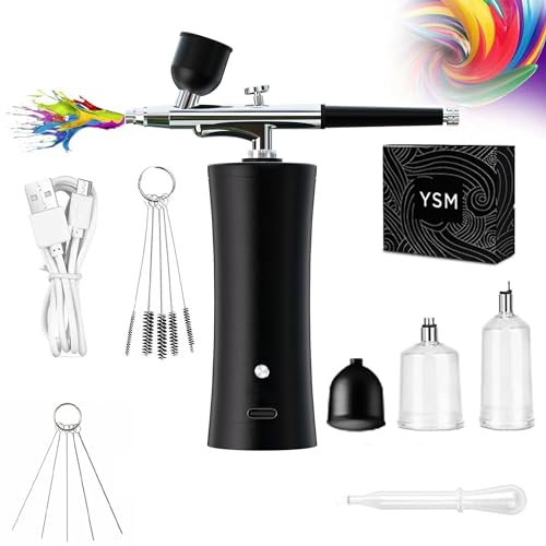 Kabelloses Airbrush Set mit Kompressor: Portable Airbrush-set Hochdruck Hand Held Airbrushpistole für Make Up/Kunst/Handwerk/Kuchendekoration/Tattoo/Model Painting/Nageldesign
