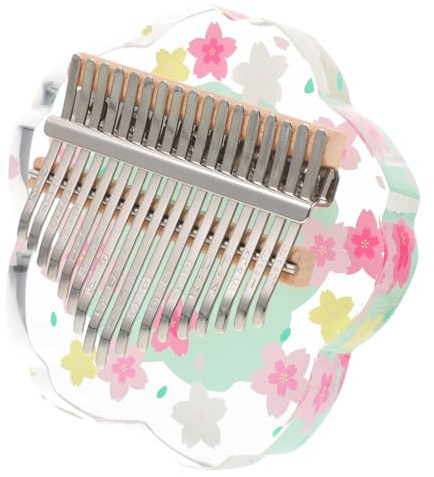 Kleiner Kalimba 17 Tasten Daumenklavier für Anfänger und Musikliebhaber | Grüne Ausführung, Ergonomische Form, Leicht zu Verstauen, Angenehmes Spielgefühl, Kunstvolle Verarbeitung, Transparentes