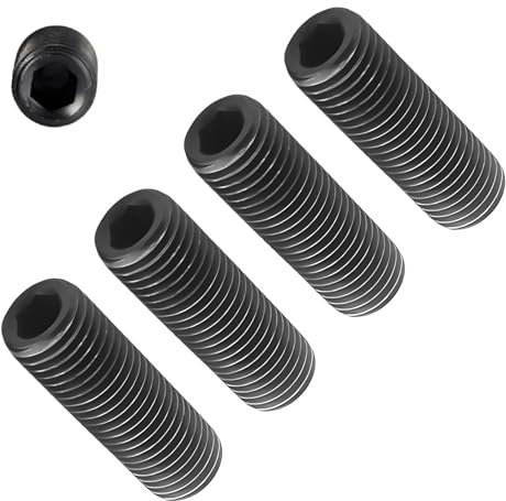 TERF® M8 X 70mm Allen Head Hex Socket Grub Screws Self Colour Black High Tensile Grade 14.9 Grub Screw M8 (8mm) X 70mm Allen Key Internal Hexagonal Socket Bolts - Pack of 4