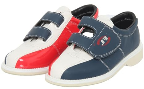 JiuQing Bowlingschuhe Herren Damen Anfänger Indoor Bowling Trainingsschuhe Gleitsohle Haken-Schleife Leicht,Blau,43 EU