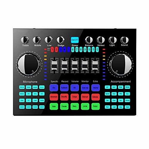 MRKU Ordinateur Téléphone Changeur de Voix Carte Son en Direct Mixeur Streaming Audio Bluetooth 5.0 Universel