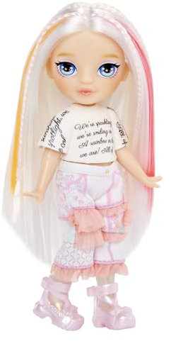 Rainbow High Littles Rainbow Fantasy Fairies & Pet - Opal, Regenbogenfarben - 14 cm Kleine, Bewegliche Puppe & Fantasie-Eule mit Austauschbaren Feenflügeln, Süßes Geschenk für Kinder ab 4