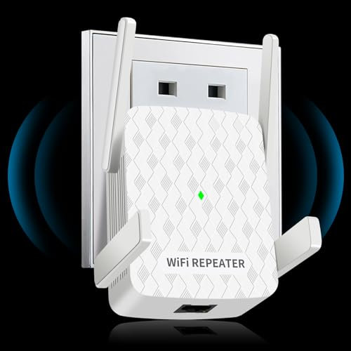 CINAMON Ripetitore WiFi 2025 per Casa - Amplificatore 2.4GHz 300Mbit/s con WPS, Porta LAN, WiFi Extender Potente Compatibile con Modem Router