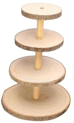 Detachable Wood Slices Round Cupcake Holder Wood Dessert Display Stand