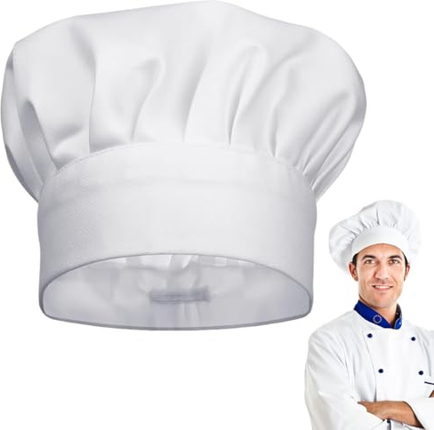 BinXiaoQin Kochmütze Herren,Unisex Kochmütze Kostüm Kochhaube,Verstellbar Kochhut Baumwolle kochmütze Damen Chef Hat