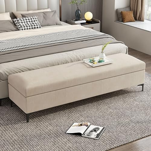 Sitzbank mit Stauraum, Schlafzimmer-Stauraumbank, gepolsterte Bank, Holz-Stauraumbank, Fußende-Bett-Stauraumbank, Bett-Ottomane-Bank, Eingangsbank, schmale Bank, geeignet für Schlafzimmer, F