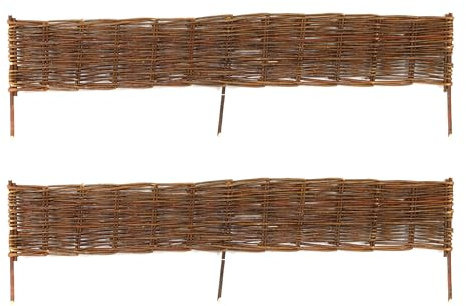 10 x Beeteinfassung aus Weide 100 x 35 cm - Beetbegrenzung- Weidengeflecht Garten - Beetumrandung - Rasenkante aus Naturweide Größe 10 x