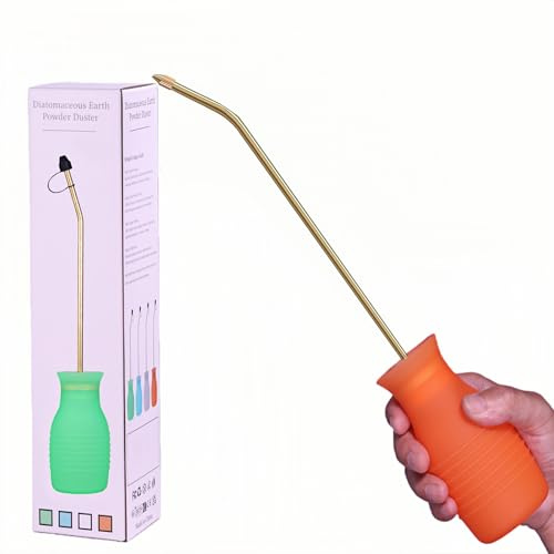 DustFlux Grand plumeau en Forme de Terre de diatomée, 230 ML, avec Long Tube en cuivre et Entonnoir Pliable, pulvérisateur en Silicone pour intérieur et extérieur, applicateur d'ampoule Robuste pour