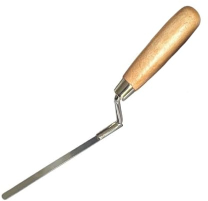 Fingerspaltkelle aus Edelstahl, 8 mm, flaches Federwerkzeug mit Holzgriff, perfekt für Bauarbeiter und Heimwerker, Ziegelspaltreparaturen (8 mm)