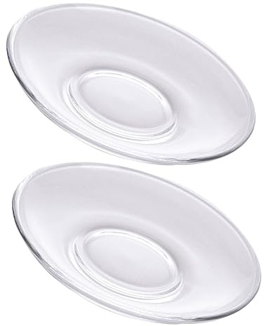 GALPADA 2 piezas Platos Transparentes de Vidrio Redondos y Café Posavasos Pequeños Resistentes Arañazos para Protección de Muebles Casa Bar y Restaurante Reutilizable