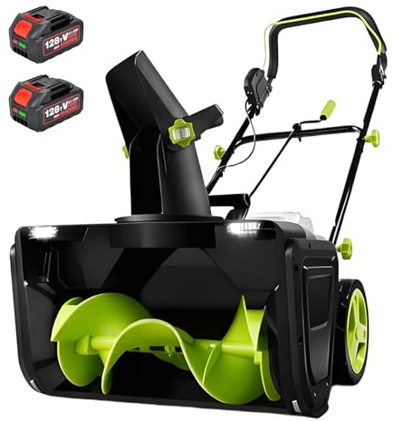 BANGBANGJI Souffleuse à Neige sans Fil 40 V, souffleuse à Neige électrique 3 500 W, Moteur sans balais, Largeur 50 cm, Profondeur 25 cm, portée 7,6 m, goulotte réglable à 180° et éclairage LED