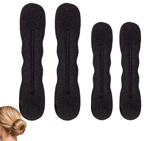 4 Stück Dutti Haarbanduschi, Dutt Make, Magischer Haarknoten, Haarhalter Schwamm, für Partys, Hochzeiten, Tägliche Frisuren(2 Große Und 2 Kleine)