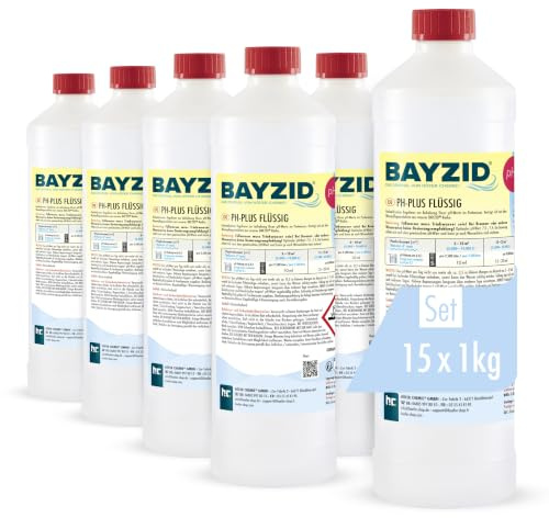 Höfer Chemie 15 x 1 kg pH Heber flüssig BAYZID - pH Plus für einen optimalen pH Wert und einwandfreie Wasserqualität im Pool
