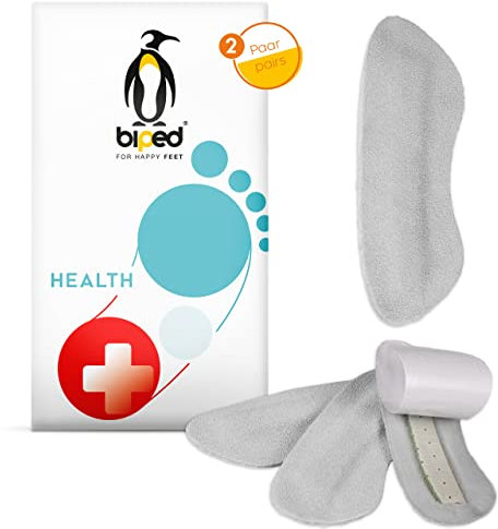 biped HEALTH 2 Paar Anti Slip Fersenhalter - schnelle Hilfe bei zu großen Schuhen und harten Fersen Kappen - selbstklebendes Fersenpolster aus weichem Velours Leder z1769