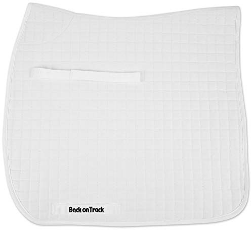 Back on Track Therapeutic Horse Dressage Saddle Pad, 22-Inch Spine by 21-Inch Drop, White